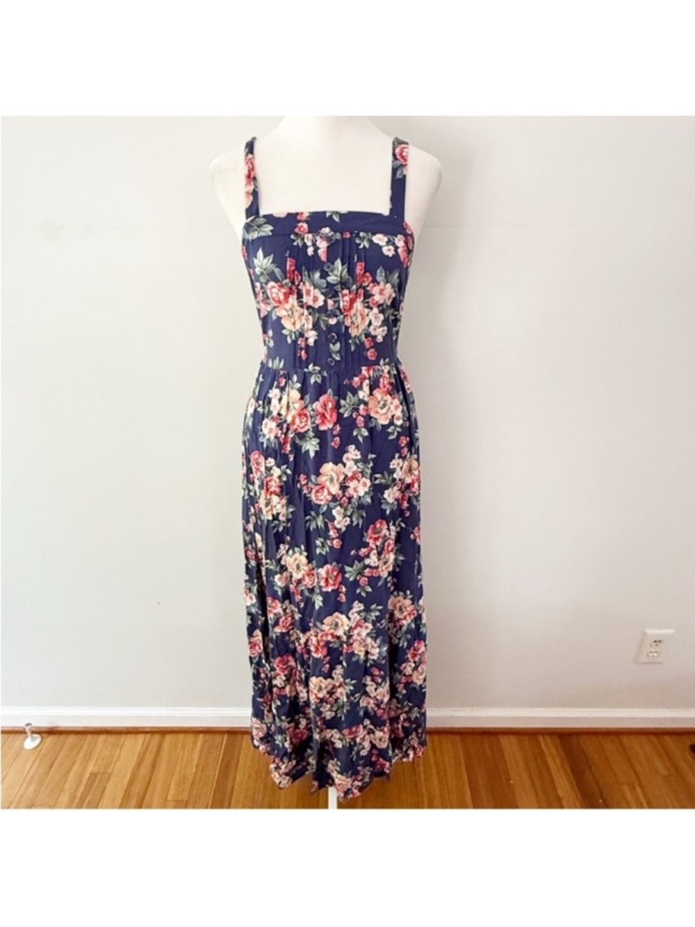 Band of Gypsies Women Floral Tiered Maxi Dress XS Boho Beach Resort Vacation